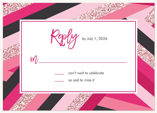 Sassy Stripes Quinceañera RSVP Cards