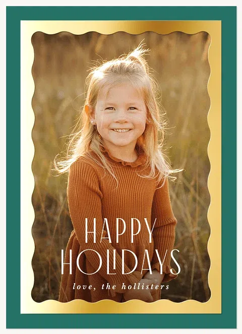 Wavy Glam Personalized Holiday Cards