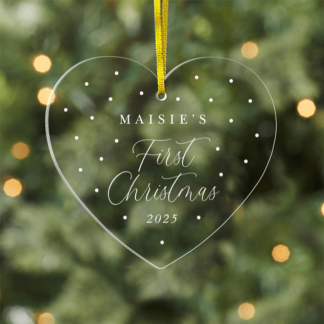 First Christmas Heart Personalized Ornaments