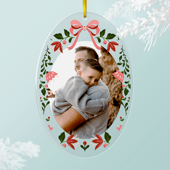 Framed Foliage Personalized Ornaments