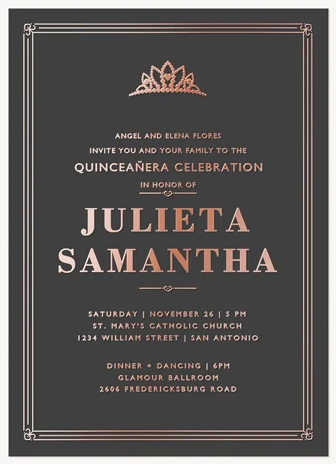 Honored Lady Quinceañera Invitations