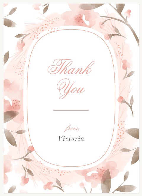 Blushing Flora Quinceañera Thank You Cards