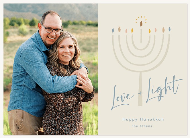 Illustrated Light Hanukkah Cards
