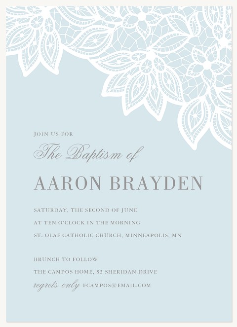 Chantilly Overlay Baptisms & Christening Invitations