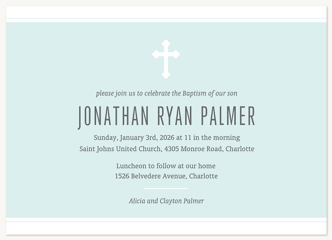 White Cross Baptisms & Christening Invitations