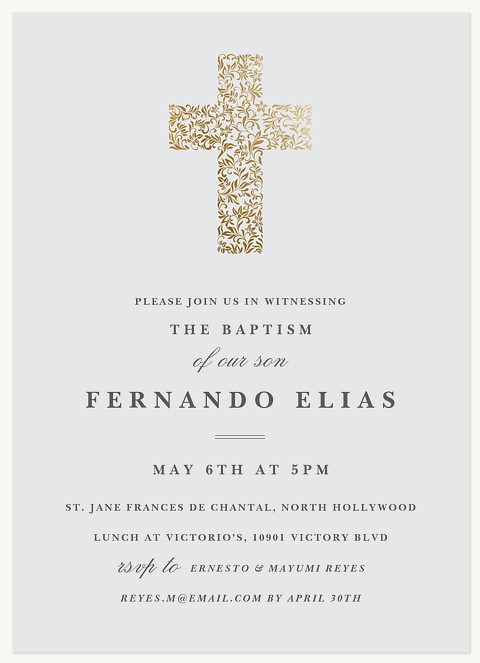 Filigree Faith Baptisms & Christening Invitations