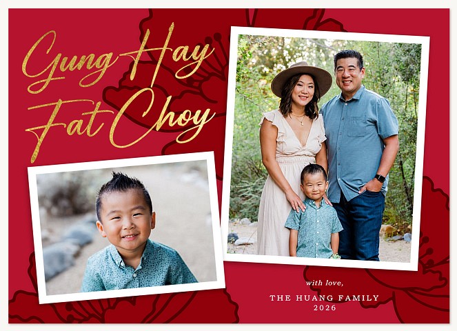 Modern Blossom Chinese New Year Cards