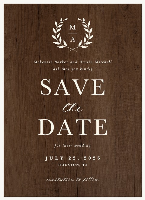 Rustic Elegance Save the Date Cards