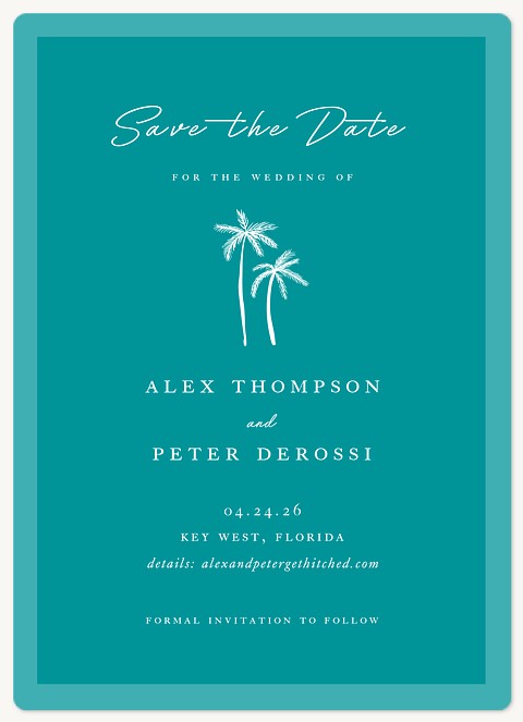 Tropical Palms Save the Date Magnets