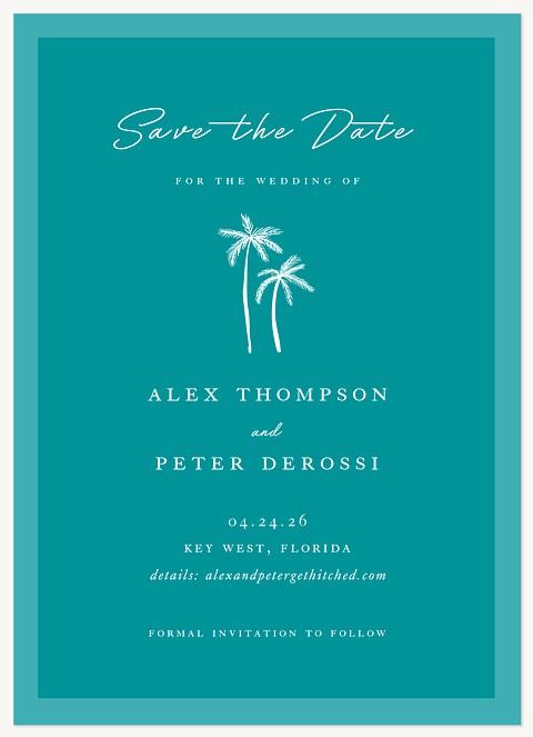 Tropical Palms Save the Date Cards