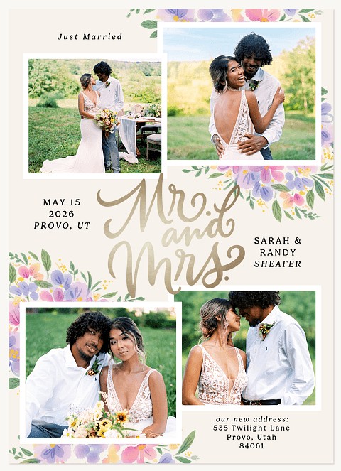 Floral Collage Wedding Announcements