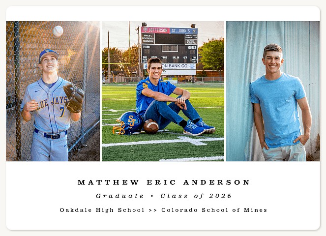 Simple Trio Graduation Cards