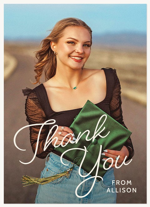 Monoline Scripted Thanks Thank You Cards 