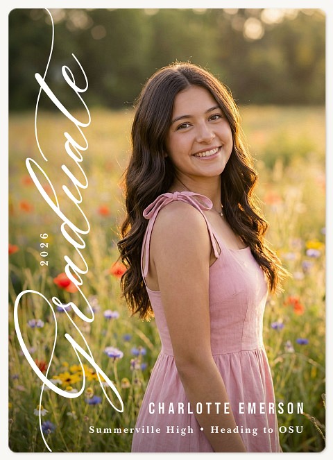 Vertical Script Graduation Cards