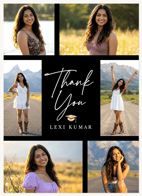 Photo Collage Script Thank You Cards 