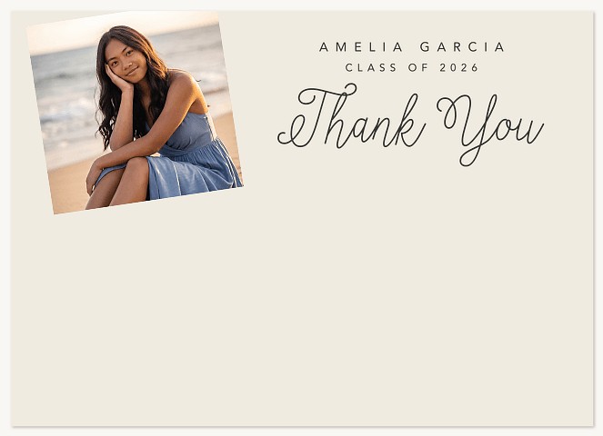 Senior Scripted Snapshot Thank You Cards 