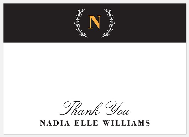 Elegant Monogram Thank You Cards 