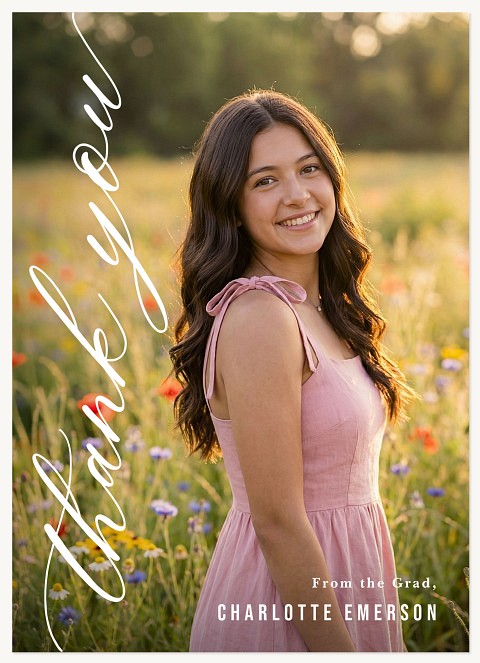 Vertical Script Thank You Cards 