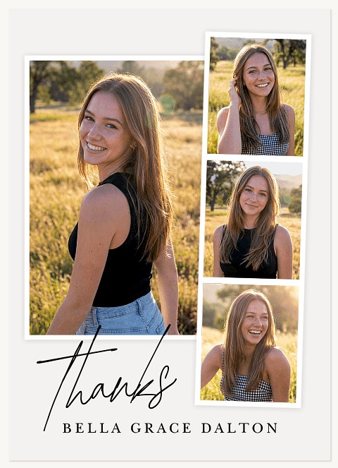 Modern Photo Strip Thank You Cards 