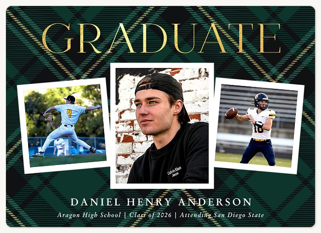 Legacy Plaid Graduation Cards