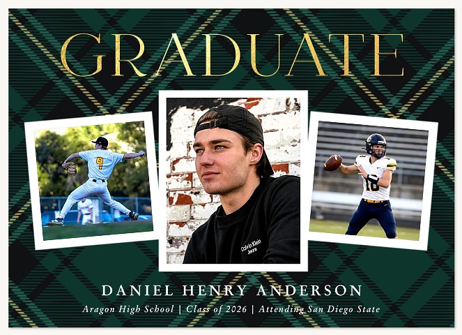 Legacy Plaid Graduation Cards