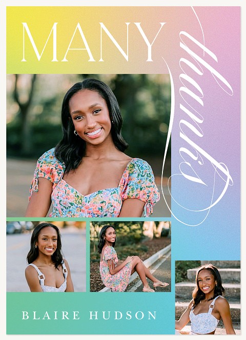 Pastel Milestone Thanks Thank You Cards 