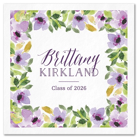 Violet Blossoms Custom Napkins