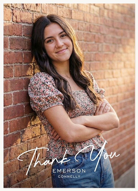 Senior Script Thank You Cards 