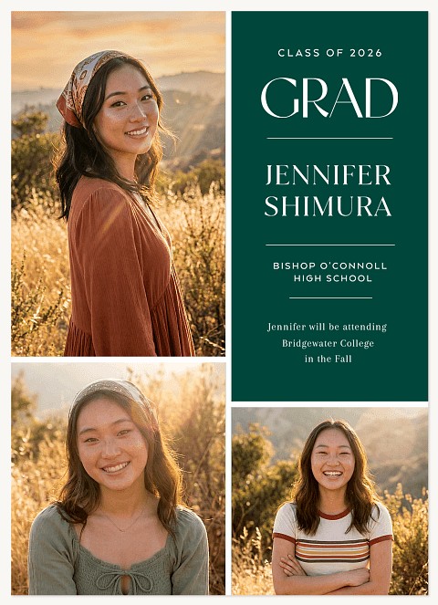 Vertical Spread Graduation Cards