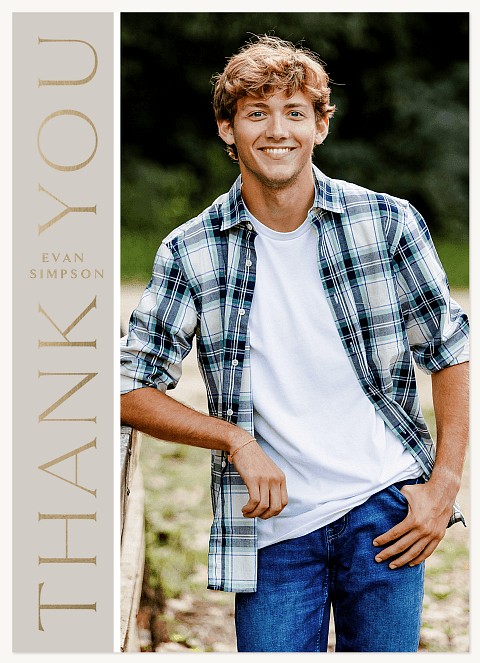 Classical Grad Thanks Thank You Cards 