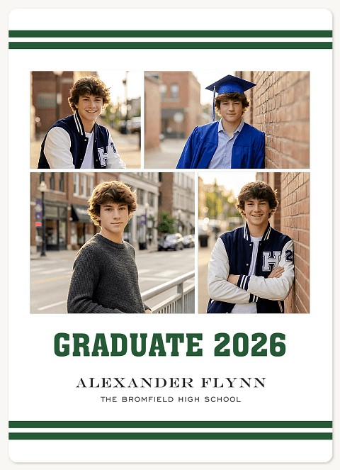 Vintage Stripes Graduation Cards