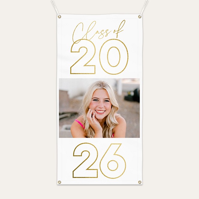 Glittered Year Graduation Banner Custom Banners