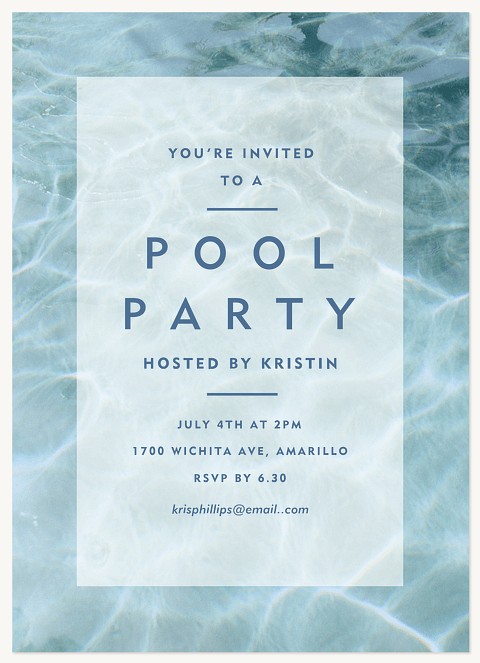 Take A Dip Summer Party Invitations