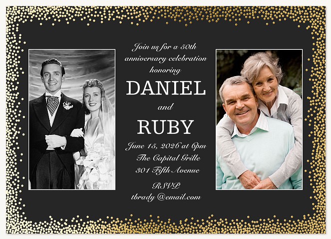 Celebratory Confetti Wedding Anniversary Invitations