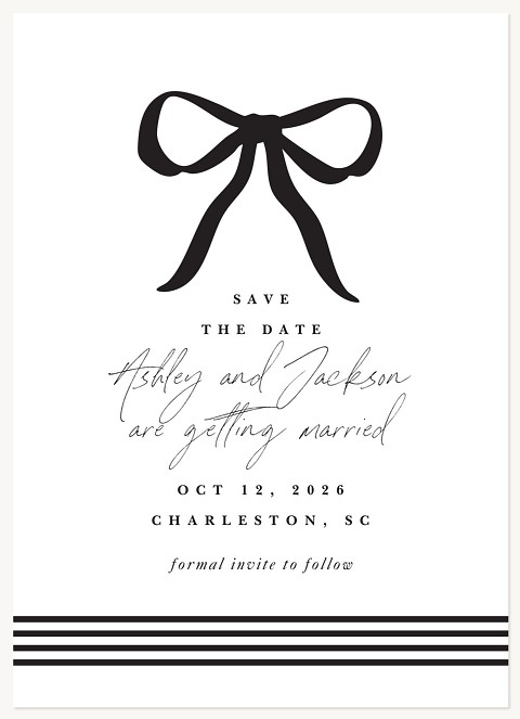 Charming Bow Save the Date Cards
