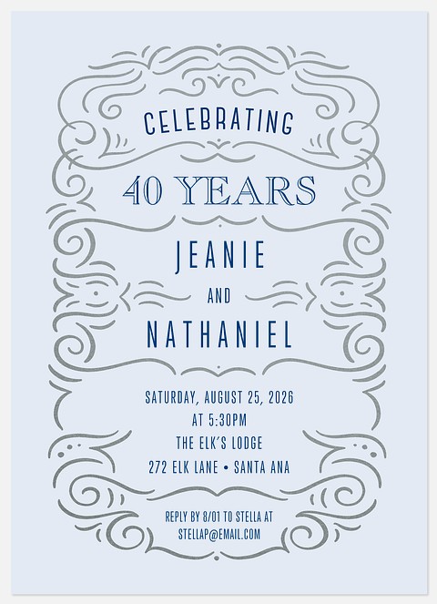 Ornamental Swirls Anniversary Invitations