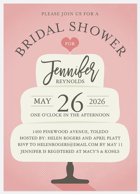 Bridal Cake Bridal Shower Invitations