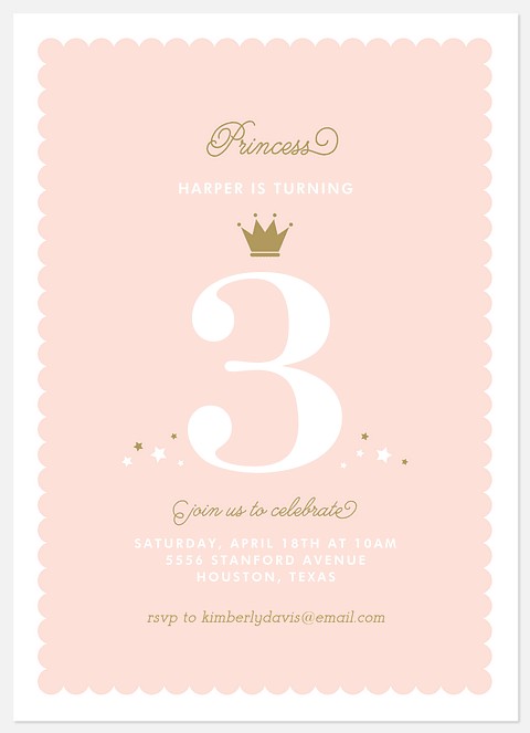 Royal Crown Kids' Birthday Invitations