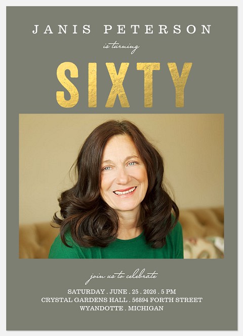 Rustic Shimmer Adult Birthday Invitations