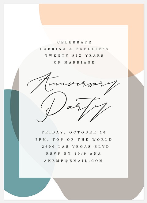 Modern Shapes Anniversary Invitations