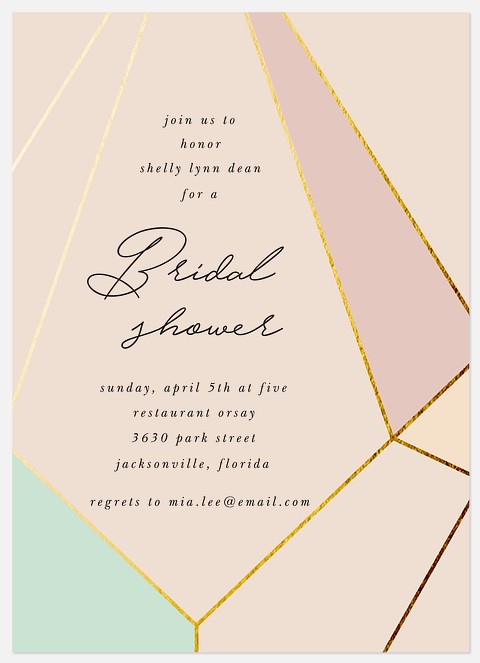 Pastel Gem Bridal Shower Invitations
