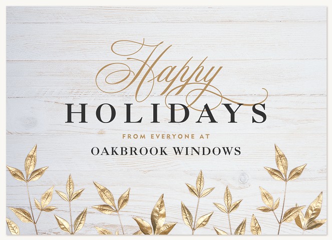 Gilded Leaves Business Holiday Cards