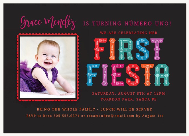 First Fiesta First Birthday Invitations