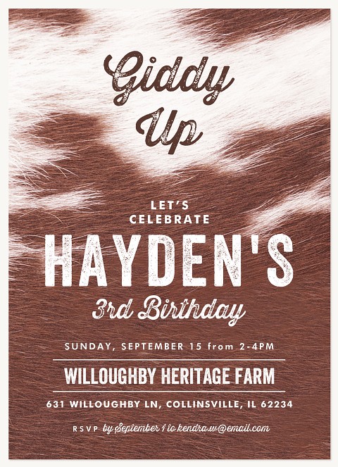 Giddy Up Kids Birthday Invitations