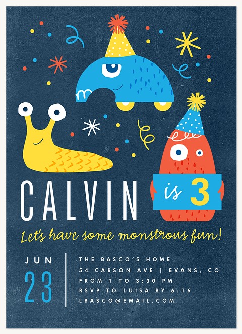 Monster Parade Kids Birthday Invitations