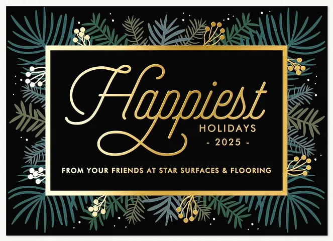 Evergreen Border Business Holiday Cards