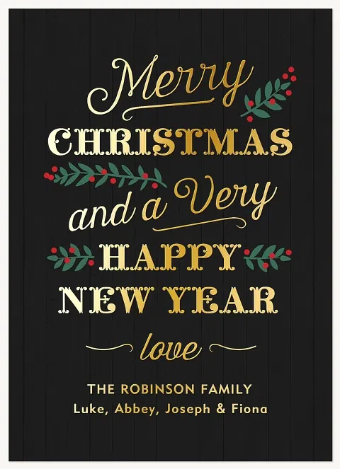 Vintage Stack Foil Holiday Cards