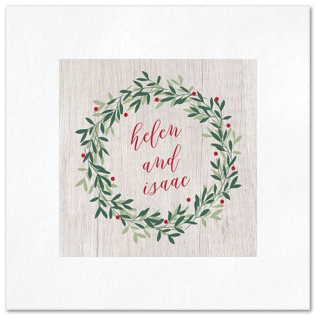 Mistletoe Wreath Custom Napkins