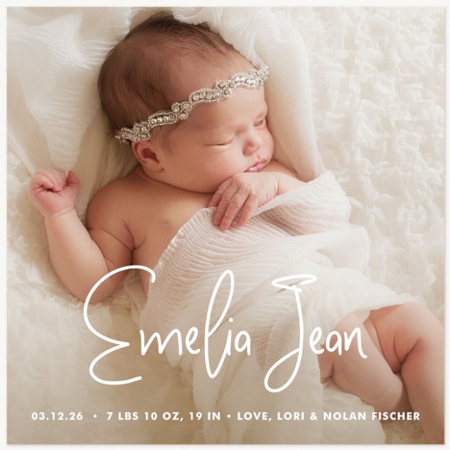 Sweet Handwriting Baby Announcements