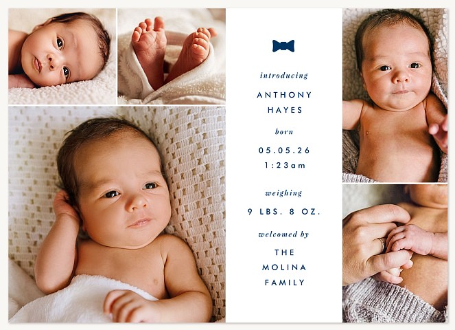 Bow Tie Stats Baby Announcements